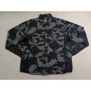 PRPS Goods & Co Black Plaid Camo Long Sleeve Shirt Mens 3XL